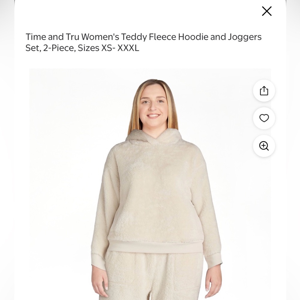 Walmart Time and Tru Teddy Fleece Hoodie and Joggers Set. Soft and yummy!